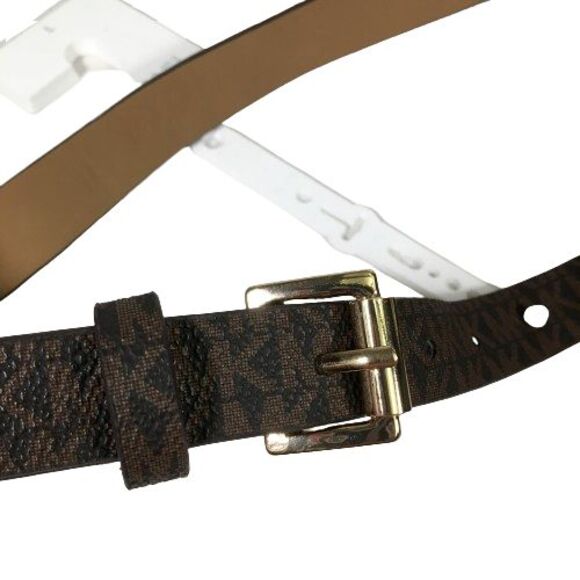 MICHAEL KORS Signature Logo Gold Chain Belt Waist Bag Fanny Pack Brown Large NWT - Picture 9 of 14